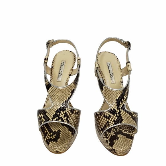 Oscar de la Renta Python Snake Platform Heels - Picture 4 of 8